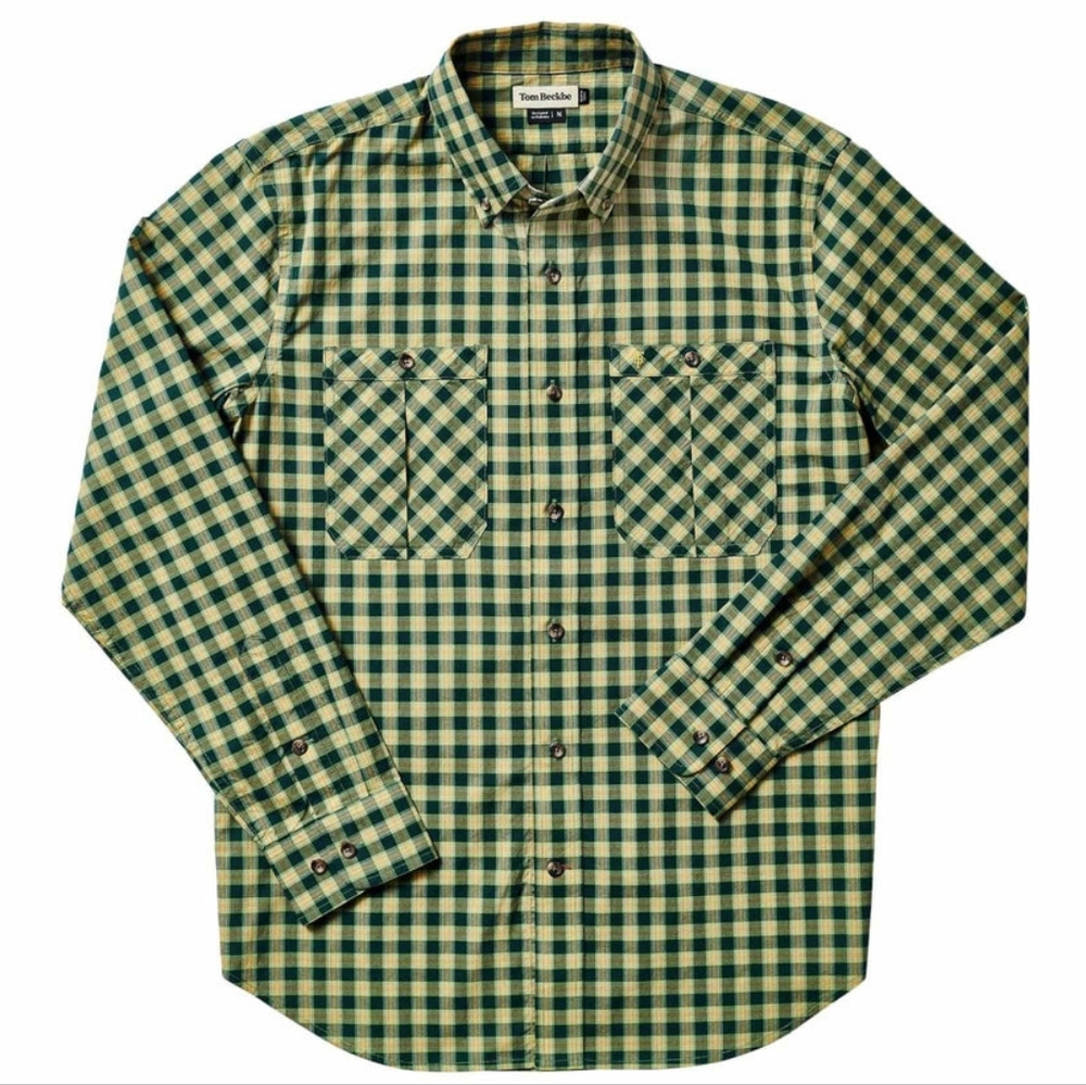 Tom Beckbe Tidewater Button Down Check Plaid Fishing Shirt - Size Small